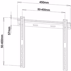 SBOX PLB-114M support pour téléviseur 55" Argent - Vue supplémentaire 2